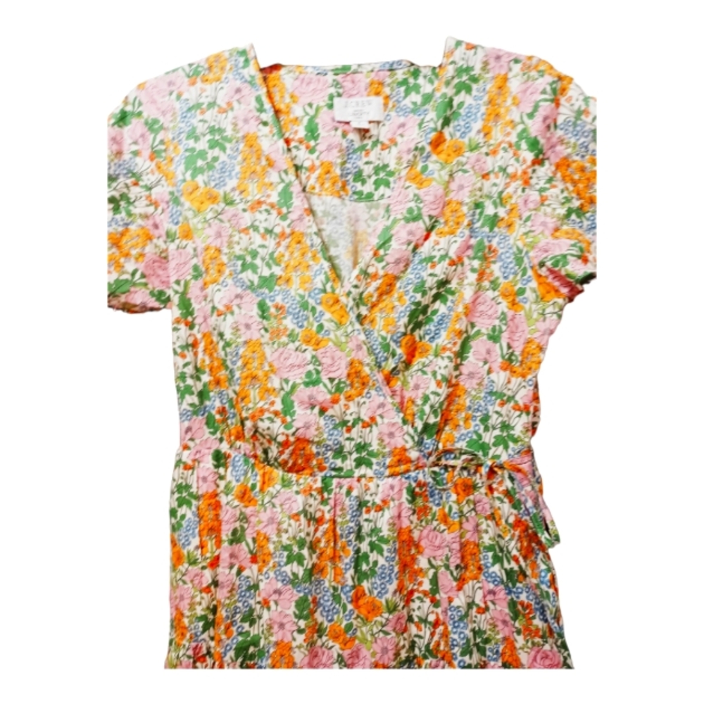 J. Crew Liberty Floral Faux Wrap Dress Size 6 - Picture 5 of 7